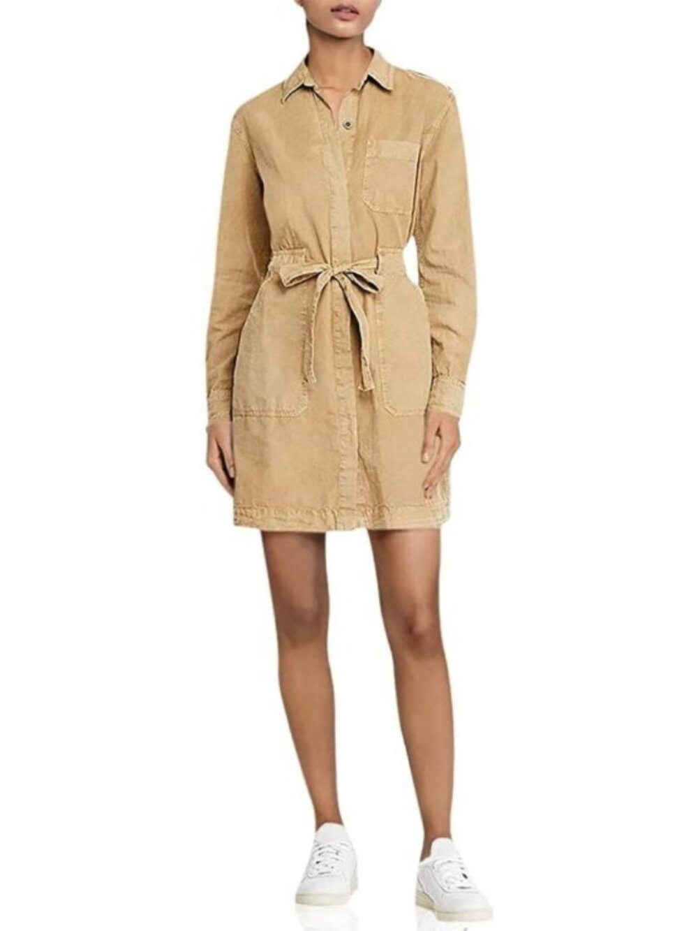 Adriano Goldschmied Womens S Justine Woven Military Style Button Down Dress NEW